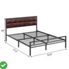 Full/ Queen Size Faux Leather Platform Bed Frame with Upholstered Headboard - 2 of 3