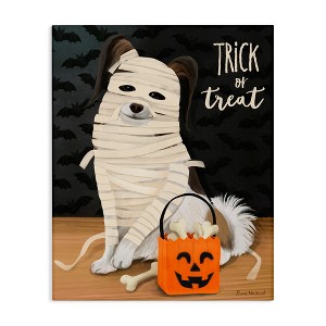 Stupell Industries Dog Wearing Mummy Costume Trick or Treat Halloween  Canvas Art - 1 of 4