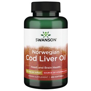 Swanson Omegas and Fish Oil Norwegian Cod Liver Oil 350 mg Softgel - 1 of 2