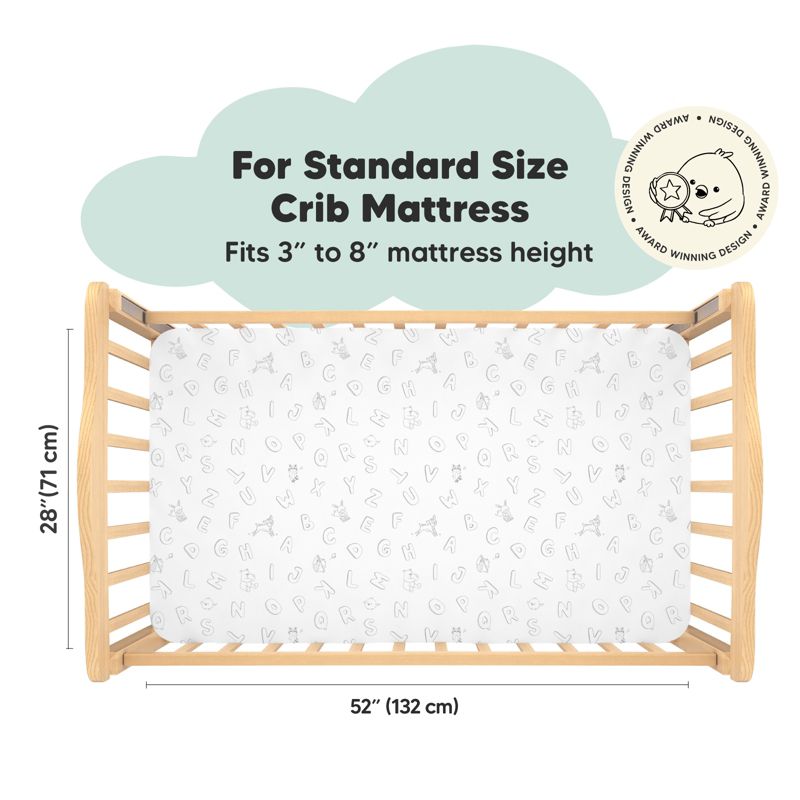 KeaBabies 2pk Soothe Fitted Crib Sheets Neutral, Organic Baby Crib Sheets, Fits Standard Nursery Baby Mattress, 3 of 11
