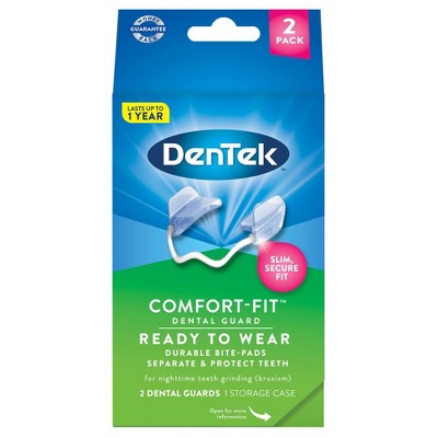 DenTek Comfort-Fit Dental Guard for Nighttime Teeth Grinding - 2ct with Storage Case