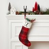 20" Plaid Monogram Christmas Holiday Stocking with Faux Fur Cuff Red/Green/White - Wondershop™ - 2 of 3