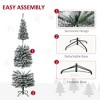 HOMCOM 6' Tall Unlit Snow-Flocked Slim Artificial Christmas Tree with Realistic Branches and 492 Tips - 4 of 4