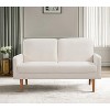 TiramisuBest Gray Velvet Loveseat, Plush Upholstered Sofa for Living Room or Bedroom - 2 of 4