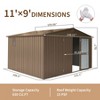 NicBex Metal Outdoor Storage Shed with Lockable Doors and Windows to Store Car,Bike,Garbage Can for Garden/Patio/Backyard,Brown - 3 of 4
