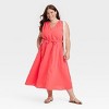 Women's Belted Gauze Midi A-Line Dress - Universal Thread™ - 3 of 3