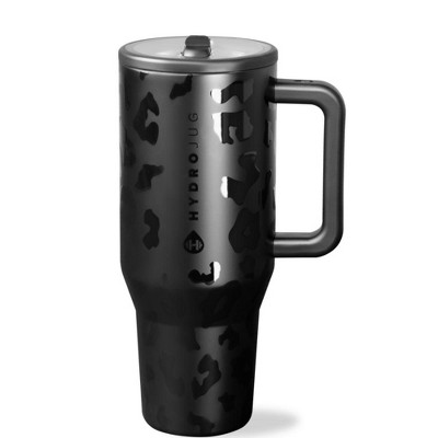 HydroJug Traveler - Water Bottle with Handle & Flip Straw - Leak Resistant Tumbler, Insulated, Stainless Steel & Rubber Base