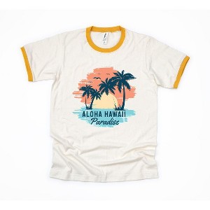 Simply Sage Market Women's Aloha Hawaii Short Sleeve Ringer Tee - 1 of 2