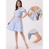 Allegra K Women's Smocked Summer Casual Bow Tie Back Ruffle A-Line Dress - 2 of 4