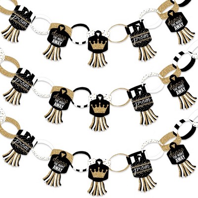 Big Dot of Happiness Prom - 90 Chain Links and 30 Paper Tassels Decoration Kit - Prom Night Party Paper Chains Garland - 21 feet