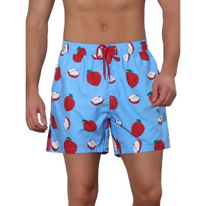 Lars Amadeus Men's Fruit Pattern Lightweight Beach Pool Summer Board Shorts - 1 of 4