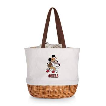NFL San Francisco 49ers Mickey Mouse Coronado Canvas and Willow Basket Tote - Beige Canvas