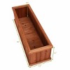 WELLFOR Rectangular Fir Wood Outdoor Garden Bed Brown 12"x40" - 2 of 4