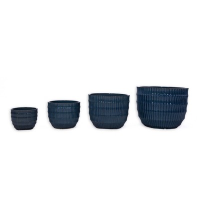 Wooakway 14" Dia Outdoor Indoor Ceramic Planter Pot Decorative Planter with Drainage Hole Patio Flower Pot