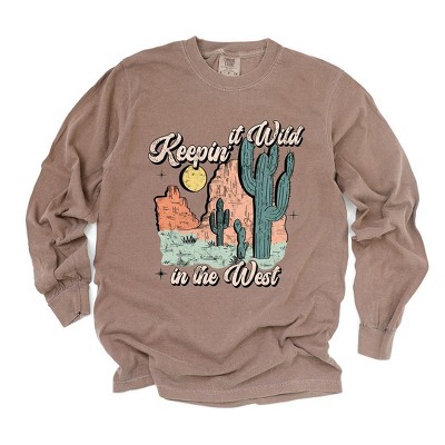 Simply Sage Market Women's Keepin It Wild Colorful Long Sleeve Garment Dyed Tee