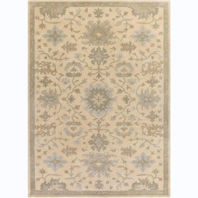 Mark & Day Ness 8'x11' Rectangle Tufted Indoor Area Rugs Beige: Stain-Resistant Wool, Botanical Pattern, Traditional Style