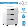 YONWAY Vertical Filing Cabinet Rolling Wood Mobile File Cabinets Under Desk with Casters and 3-Drawer for Home Office (White, Non-Assembled) - 2 of 4