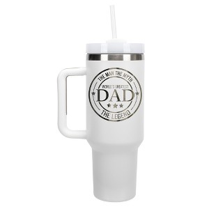 Elanze Designs World's Greatest Dad Myth Legend 40 oz. Stainless Steel, Large Water Bottle Coffee Mug, Spill & Leak Resistant, Thermal Travel Tumbler - 1 of 1