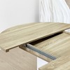 Dining Table for Farmhouse Kitchen 59x43 Inch Expandable Oval Table Top with Removable Leaf Trestle X Shaped Base White - 4 of 4