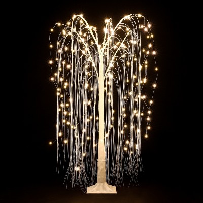 Luxenhome Lighted 3.9' White Willow Led Lighted Tree Decoration : Target