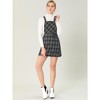 Allegra K Women's Plaid Print Adjustable Strap Casual Suspender Dress - 3 of 4