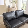 MAYEERTY Mid Century Modern 2-Seater Loveseat Sofa with USB & Removable Covers (Black PU) - 4 of 4