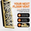 Home Intuition Victorian Floor Vent Cover 4X12 Inch with Mesh Cover Trap Heat and Air Walkable Metal Floor Vent for HVAC Duct, Polished Brass - 3 of 4