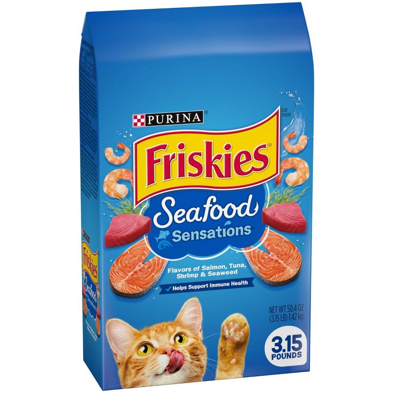 Purina Friskies Seafood Sensations with Flavors of Salmon, Tuna, Shrimp & Seaweed Adult Complete & Balanced Dry Cat Food, 5 of 8