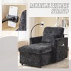 Storage Chaise Lounge Upholstered Accent Chair Lazy Single Sofa Couch Leisure Chair with Phone Stand, Pillow, Side Pocket, Bottom Storage - ModernLuxe - 4 of 4