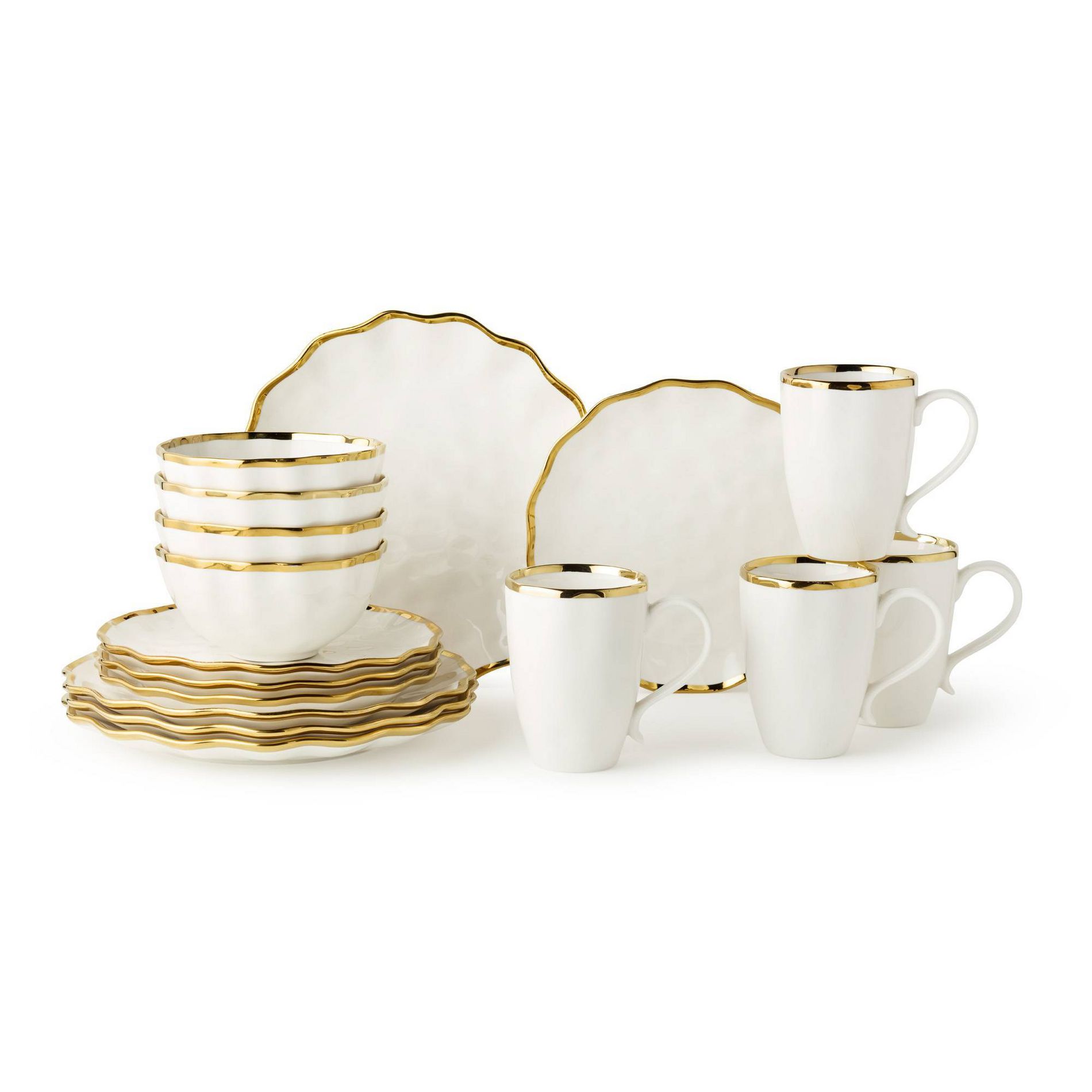 Certified International 16pc Regency Dinnerware Set Gold