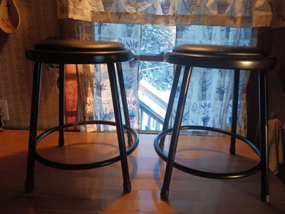 2pk 18 Heavy Duty Vinyl Padded Steel Barstool Black - Hampden Furnishings  : Target