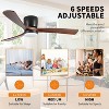 YUHAO  Smart Integrated Dimmable LED Modern and Farmhouse Flush Mount Ceiling Fan with Light,Works with Alexa and Google Assistant - 4 of 4