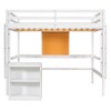 Whisen Twin Size Wooden Loft Bed with Desk, 2 Drawers Cabinet and Writing Board - 3 of 4