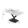 55" Modern Rectangular Dining Table for 6,Sintered Stone Top with Black Metal X-Leg Base-Maison Boucle - 4 of 4