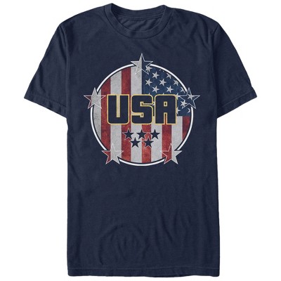 Men's Lost Gods Usa Flag Circle T-shirt - Navy Blue - Medium : Target