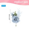 Unique Bargains Satin Rose Bloom Greenery Comfortable Wrist Strap Corsage For Party Wedding 6 Pcs - 2 of 4