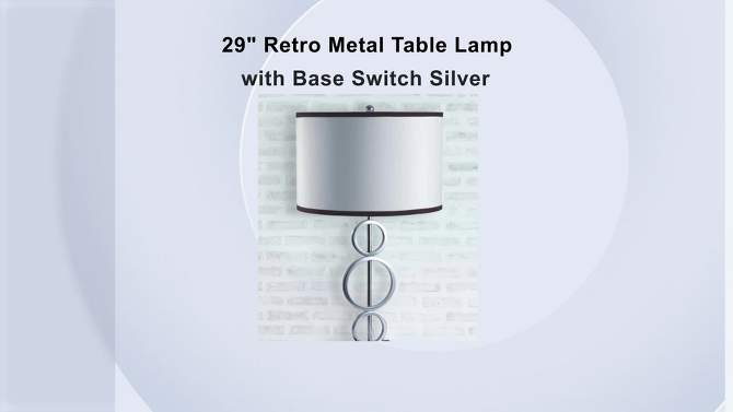 29&#34; Retro Metal Table Lamp with Base Switch Silver - Ore International, 2 of 5, play video