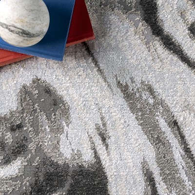 Gray Abstract Braided Reversible Synthetic Area Rug