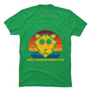 Men's Design By Humans Best Lioness Mom Ever Retro Stripes By Yernar T-Shirt - 1 of 2