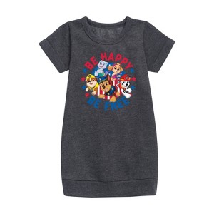 Girls' - Paw Patrol - Americana Graphic Short Sleeve Fleece Dress - 1 of 4