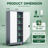 Mlezan Storage Cabinet with Locking Doors, 72" Tall 18" Deep Metal Cabinet with 5 Adjustable Shelves for Garage，Pantry, Office,  Home Kitchen,Garage - 2 of 4