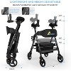 JUJABU Heavy-Duty Foldable Upright Rollator Walker for Seniors with Padded Seat, Adjustable Handles and All-Terrain Wheels - 4 of 4