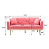 NicBex Loveseat Sofa Modern Tufted Buttons Loveseat Couch Upholstered Leisure Sofa Couch with Metal Legs for Bedroom,Living Room,Peach - image 3 of 4