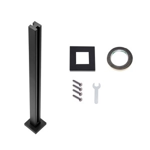 VEVOR Glass Clamp, 37.4" Height Glass Railing Bracket for 0.39 "-0.47 " Thickness Tempered Glass, 304 Stainless Steel Glass Mounting Clamp, Black - 1 of 4