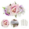 Unique Bargains Women's Simulated Flowers Hair Clip Comb 1 Pc - 3 of 4