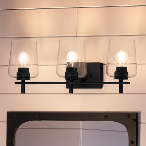 Urban Ambiance Luxury New Traditional Bath Light 8.5''H x 24.25''W,  Midnight Black Finish,  Swan-Hill Collection, UHP4210 - 1 of 4