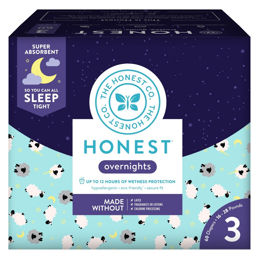 Infant The Honest Company Sleepy Sheep Club Box Overnight Diapers, Size 3 - Blue/green