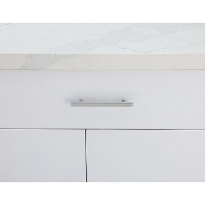 Brushed Nickel Modern Bar Pull with Mounting Hardware