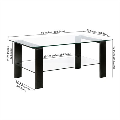 Blackened Bronze Glass Top Rectangular Coffee Table