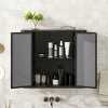 Wall-Mounted Bathroom Storage Cabinet with 2 Mirrored Doors and Interior Shelves for Over-the-Toilet Use-The Pop Home - 2 of 4
